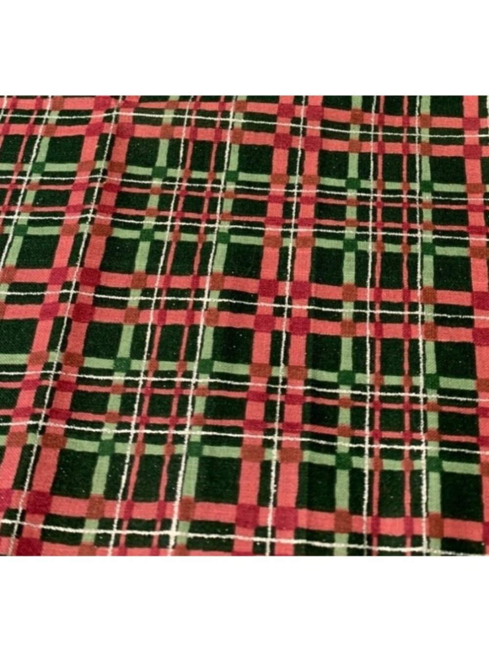 Vintage Concord Fabrics Plaid Cotton Fat Quarter 18x22 Red & Green Print Sewing